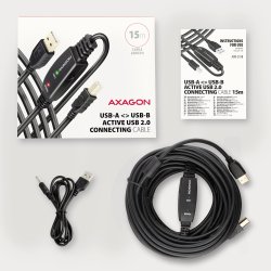 AXAGON ADR-215B USB 2.0 A-M -> B-M aktiv 15m kabel
