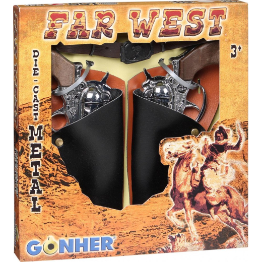 Cowboy s�t - 2 revolvere og et b�lte Gonher