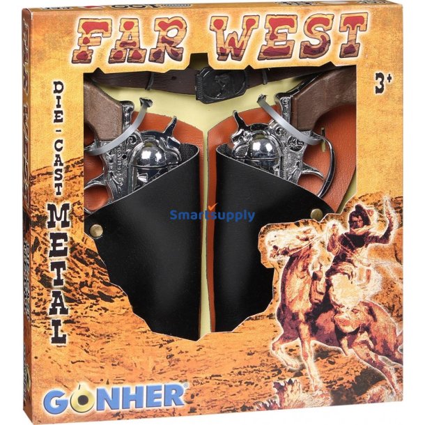 Cowboy s�t - 2 revolvere og et b�lte Gonher