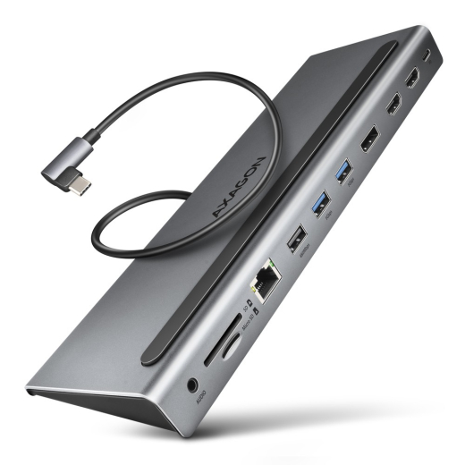 AXAGON HMC-4KX3 3x USB-A/2xHDMI/DP/GLAN/SD/PD