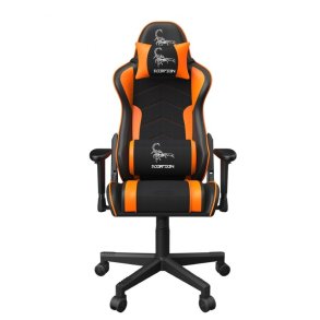 Gaming stol sort-orange
