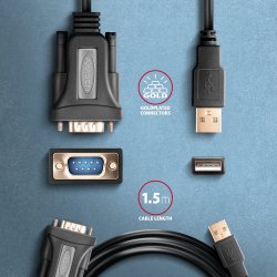 ADS-1PQN Adapter FTDI USB 2.0 > RS-232 seriell
