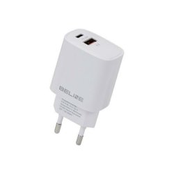 Oplader 20W USB-C + USB-A hvid