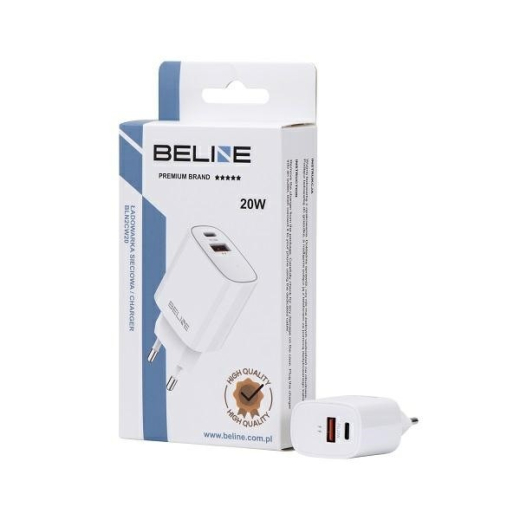 Oplader 20W USB-C + USB-A hvid