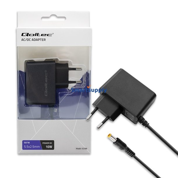 Plug-in str�mforsyning 10W 5V, 2A, 5.5x2.5