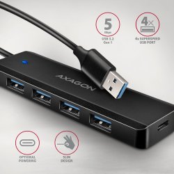 HUE-C1A, HUB 4-porte USB 3.2 Gen 1 19cm kabel