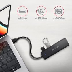 HUE-C1A, HUB 4-porte USB 3.2 Gen 1 19cm kabel