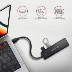 HUE-C1C, HUB 4-port USB 5Gbps 19cm USB-C kabel