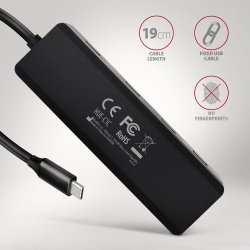 HUE-C1C, HUB 4-port USB 5Gbps 19cm USB-C kabel