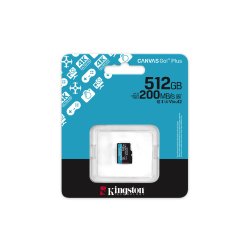 Kingston Technology 512 GB microSDXC Canvas Go! Plus Gen4 200R A2 U3, enkelt pakke uden ADP