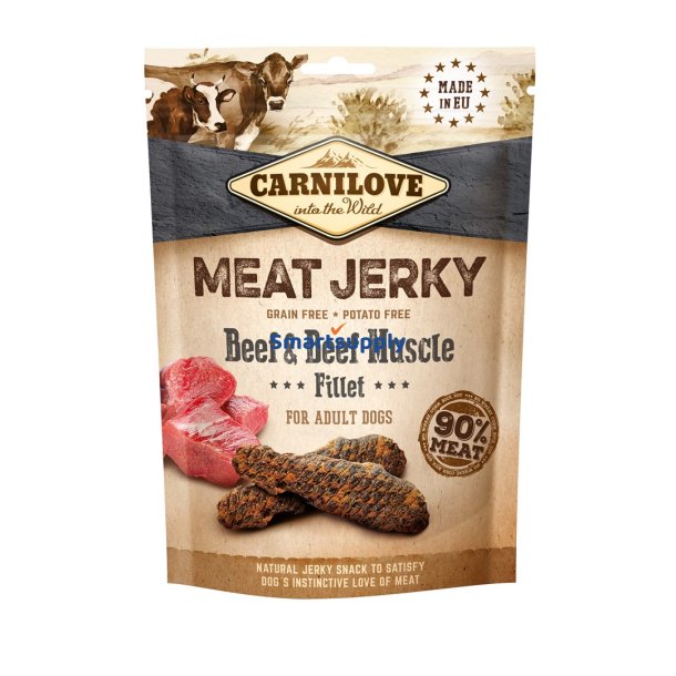 Carnilove Meat Jerky Beef &amp; Beef Muskelfilet - Hundegodbid - 100G