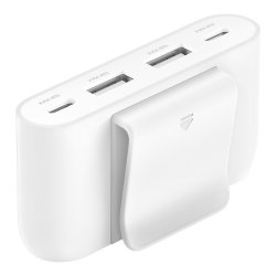 Lader 4-porte 2xUSB-C, 2xUSB-A 30W, hvid