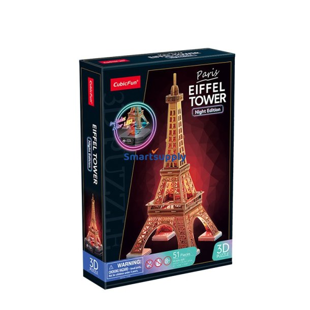 Puzzles 3D LED Eiffel Tower (natteudgave)