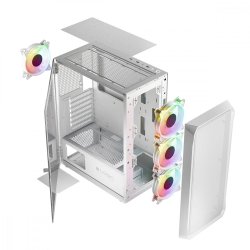 Computer kabinetter PORTOS ARGB MIDI Hvid