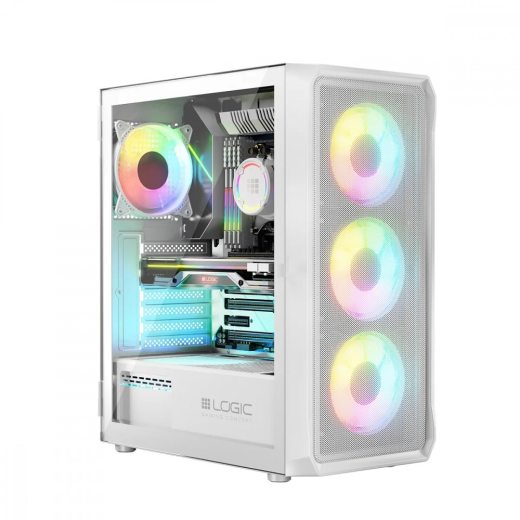 Computer kabinetter PORTOS ARGB MIDI Hvid