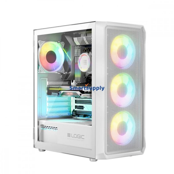 Computer kabinetter PORTOS ARGB MIDI Hvid