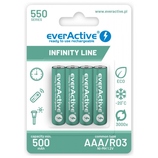 GENOPLADELIGE BATTERIER 550 mAH 4 STK.