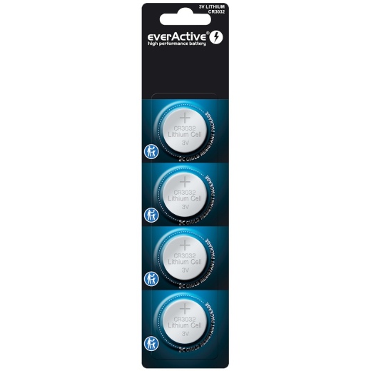 LITHIUM MINI BATTERIER CR3032 4 STK.