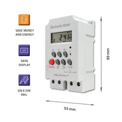 Elektronisk timer PC0629, DIN skinne