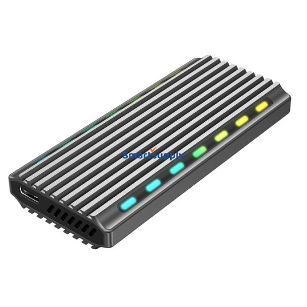 Drive case USB 3.1 enclosure til M .2 NVME aluminium LED USB 3.1