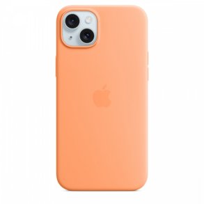 Silicone cover med MagSafe til iPhone 15 Plus - orange sorbet