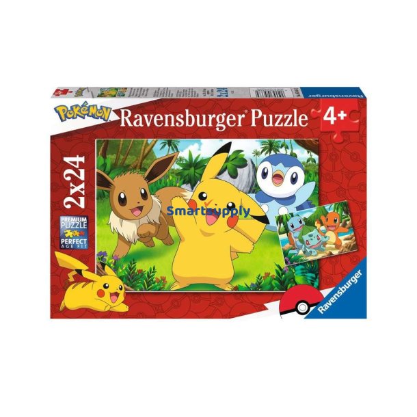 Puzzle 2x24 elementer Pokemon