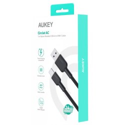 AUKEY CB-NAC1 Nylon kabel USB C - USB A 1m 3A