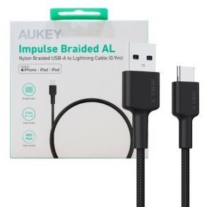 AUKEY CB-CD30 Nylon kabel USB C - USB A 0.9m 3