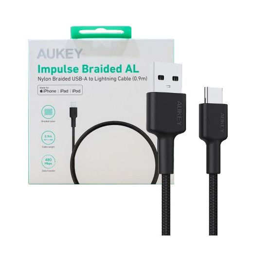 AUKEY CB-CD30 Nylon kabel USB C - USB A 0.9m 3