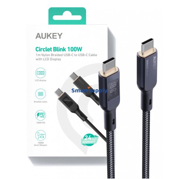 AUKEY CB-MCC102 Nylon C kabel USB C - USB C 1.8m