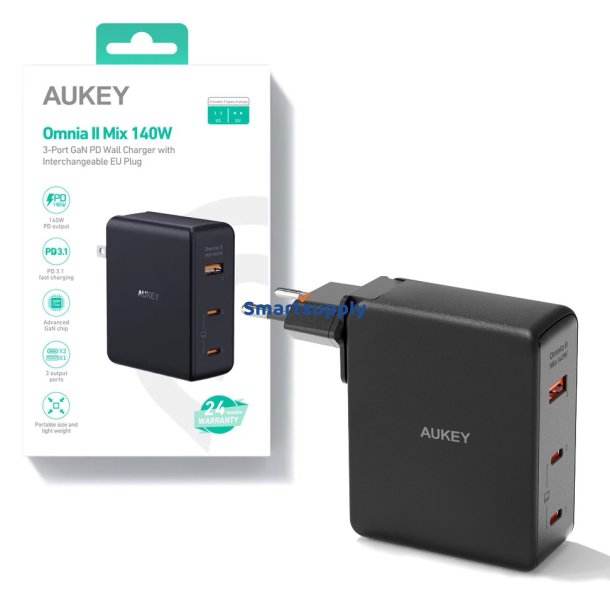 AUKEY PA-B7O Omnia II G aN V�goplader 3xUSB