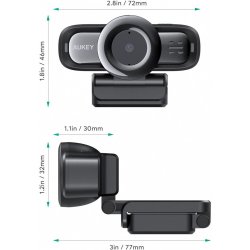 AUKEY PC-LM3 Webcam Ful l HD 1920x1080 Autofokus