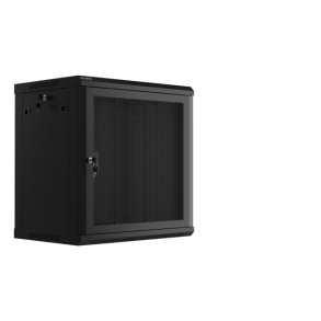 H�ngeskab 19 tommer 12U 600x450 perforerede d�re (flat pack) sort