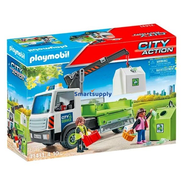 S�t med City Action figurer 71431 Lastbil med glasbeholdere