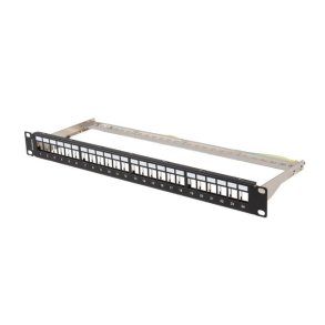 Patch panel tom 24 porte 1U 19 tommer ftp til keystone-moduler sort