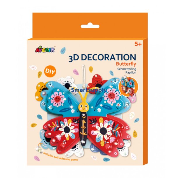 3D dekoration - Sommerfugl