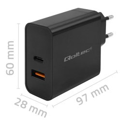 Super Hurtig PD oplader 1xUSB C, 1xUSB, 90W