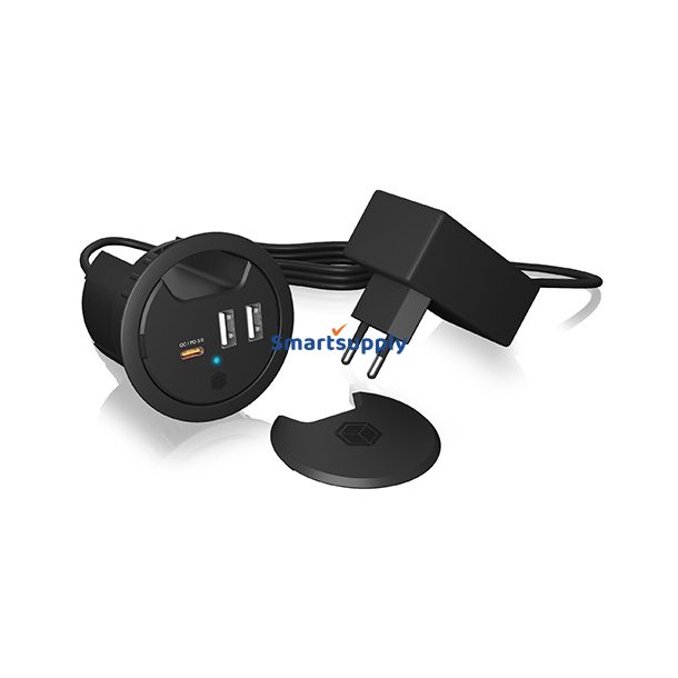 ICY BOX IB-HUB1407 In-Desk 3-Port HUB