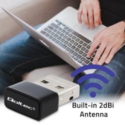 Mini tr�dl�s USB Wi Fi adapter, 650Mbps