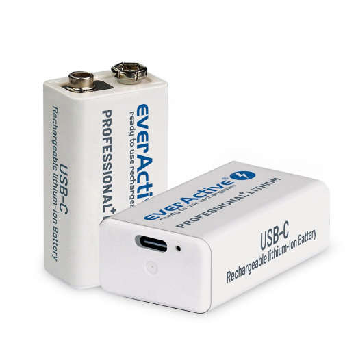 6F22/9V LI-ION BATTERI 550 mAh USB-B