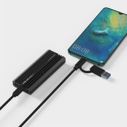 Kapsling til drev M.2 SATA, NVMe, USB C, 2TB