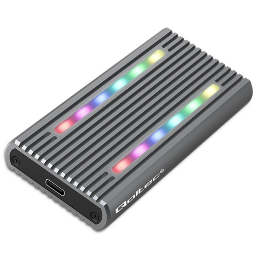 Kapsling til M.2 SSD, SATA, NVMe, RGB LE