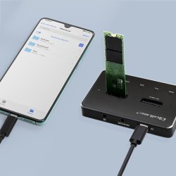 M.2 SSD-dockingsstation, NVMe, SATA, USB