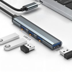 HUB adapter USB c 3.1 4in1, USB 3.0, 3x USB 2