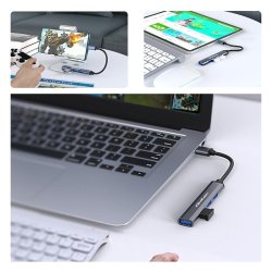 HUB adapter USB c 3.1 4in1, USB 3.0, 3x USB 2