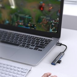 HUB adapter USB 3.0 4i1, USB 3.0, 3x USB 2