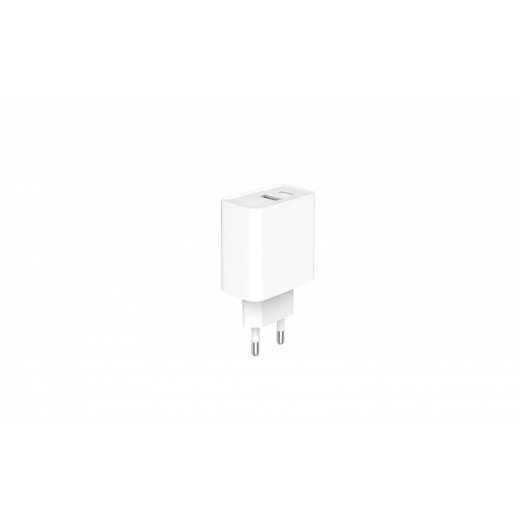 Power Delivery Oplader USB-A USB-C 20W Hvid