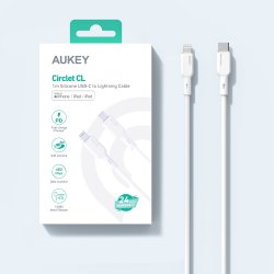 AUKEY CB-SCL2 Hvid sil con Lightning-USB C Kabel