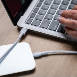 PowerStream USB-C til Lightning 1m MFI kabel, PD, hvid