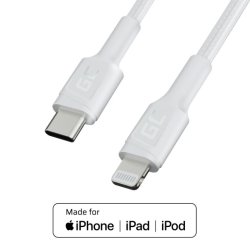 PowerStream USB-C til Lightning 1m MFI kabel, PD, hvid